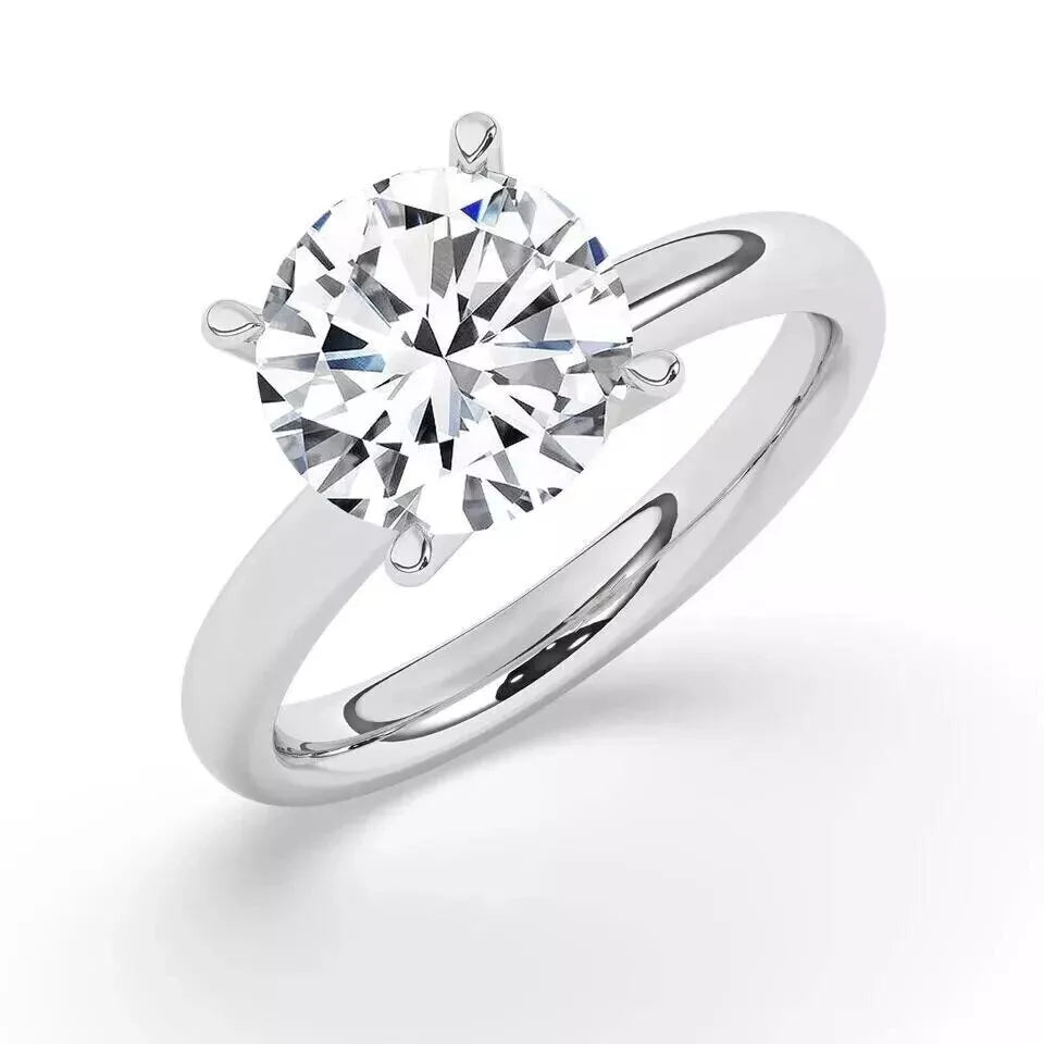 5.00 Carat E VS1 Round Solitaire Platinum Lab Grown Diamond Ring IGI Certified