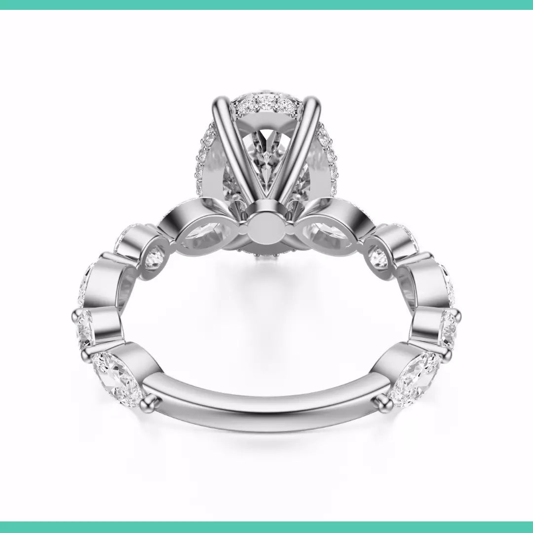 IGI Certified 4.10 CT Pear Cut F VS2 Lab Grown Diamond Ring Platinum 900