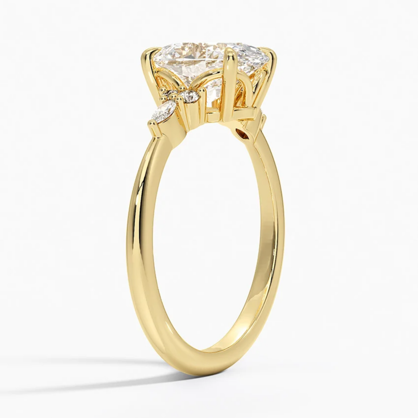 Future Jewelry 14k Yellow Gold 3 Carat Oval-Cut Diamond Engagement Ring