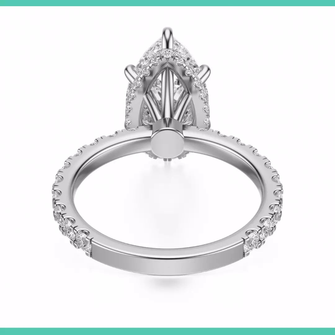 IGI Certified 3.80 CT- Pear Cut F VS2 Lab Grown Diamond Ring Platinum 900