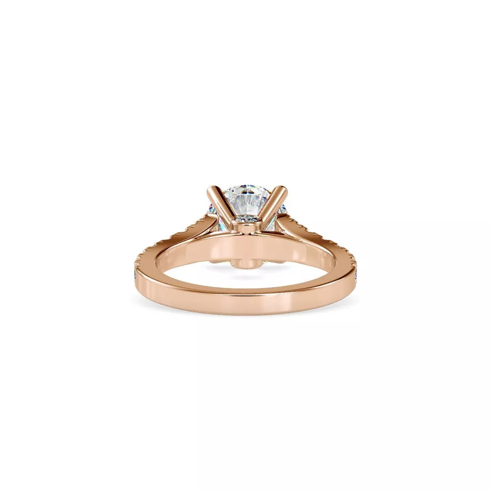 2.91 Carat Round-Cut Solar Diamond Engagement Ring – Certified, 14K Gold