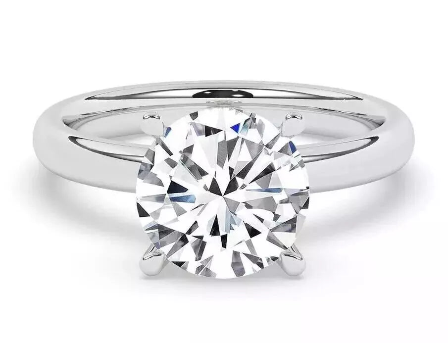 5.00 Carat E VS1 Round Solitaire Platinum Lab Grown Diamond Ring IGI Certified