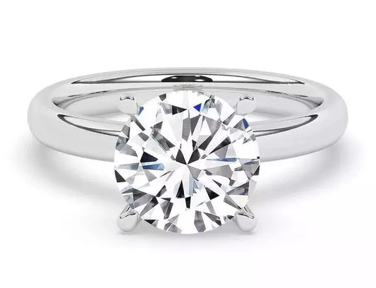 5.00 Carat E VS1 Round Solitaire Platinum Lab Grown Diamond Ring IGI Certified