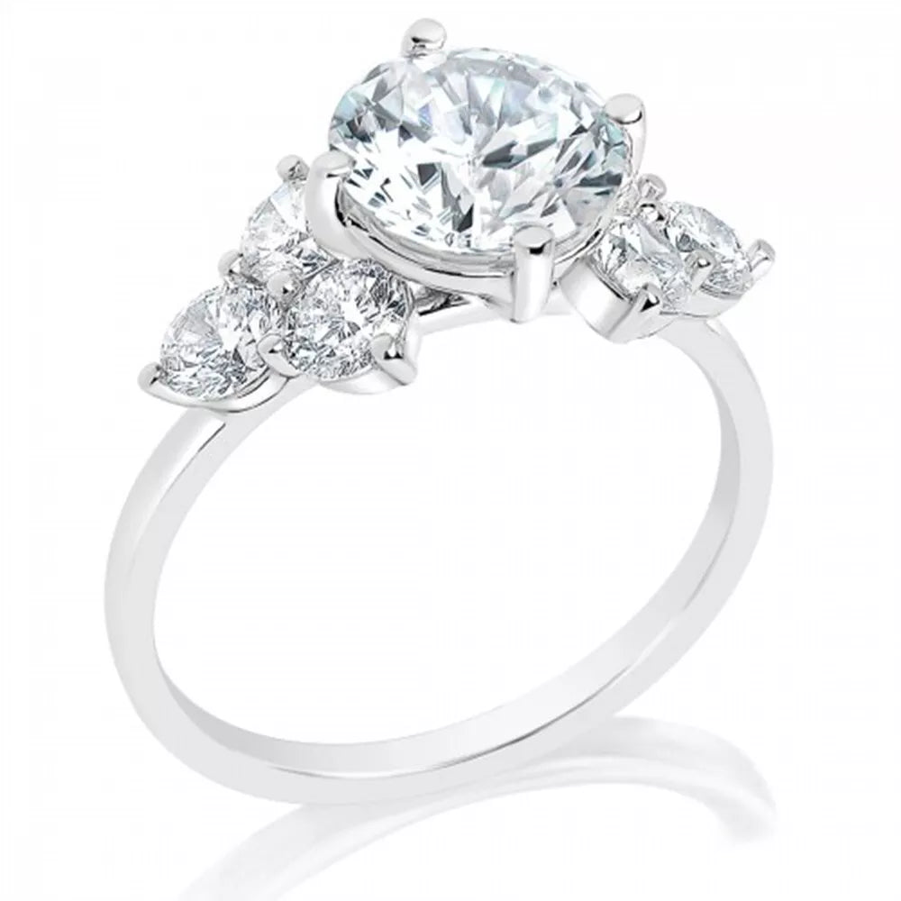 2.10 Carat Lab Grown Diamond Engagement Ring IGI Certified Round Cut in 14k White, Yellow, or Rose Gol
