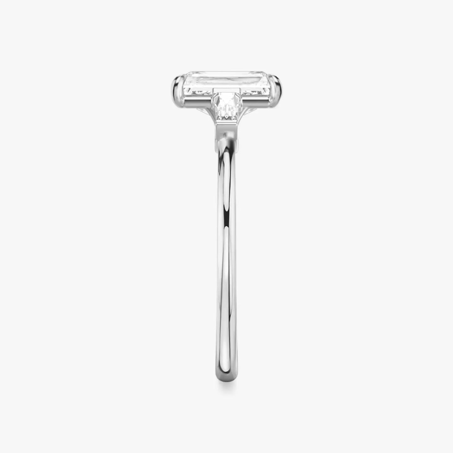 3 Carat Radiant Cut Lab-Created Diamond Three-Stone Engagement Ring in 14k White Gold