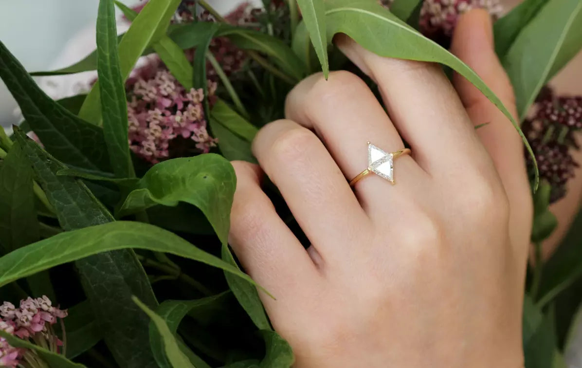 1.00 carat triangle cut IGI Certified Lab Grown Diamond Women Ring Engagement Ring