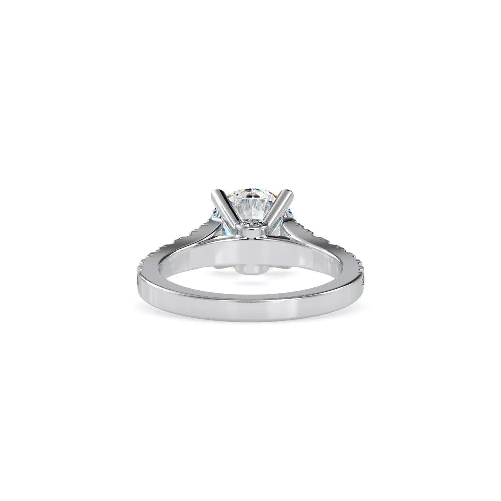 2.91 Carat Round-Cut Solar Diamond Engagement Ring – Certified, 14K Gold