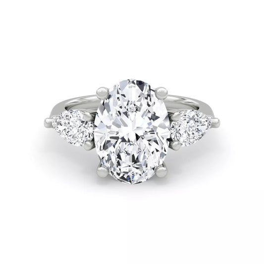 3.70 Carat Round-Cut Solar Diamond Engagement Ring – Certified, 14K White Gold