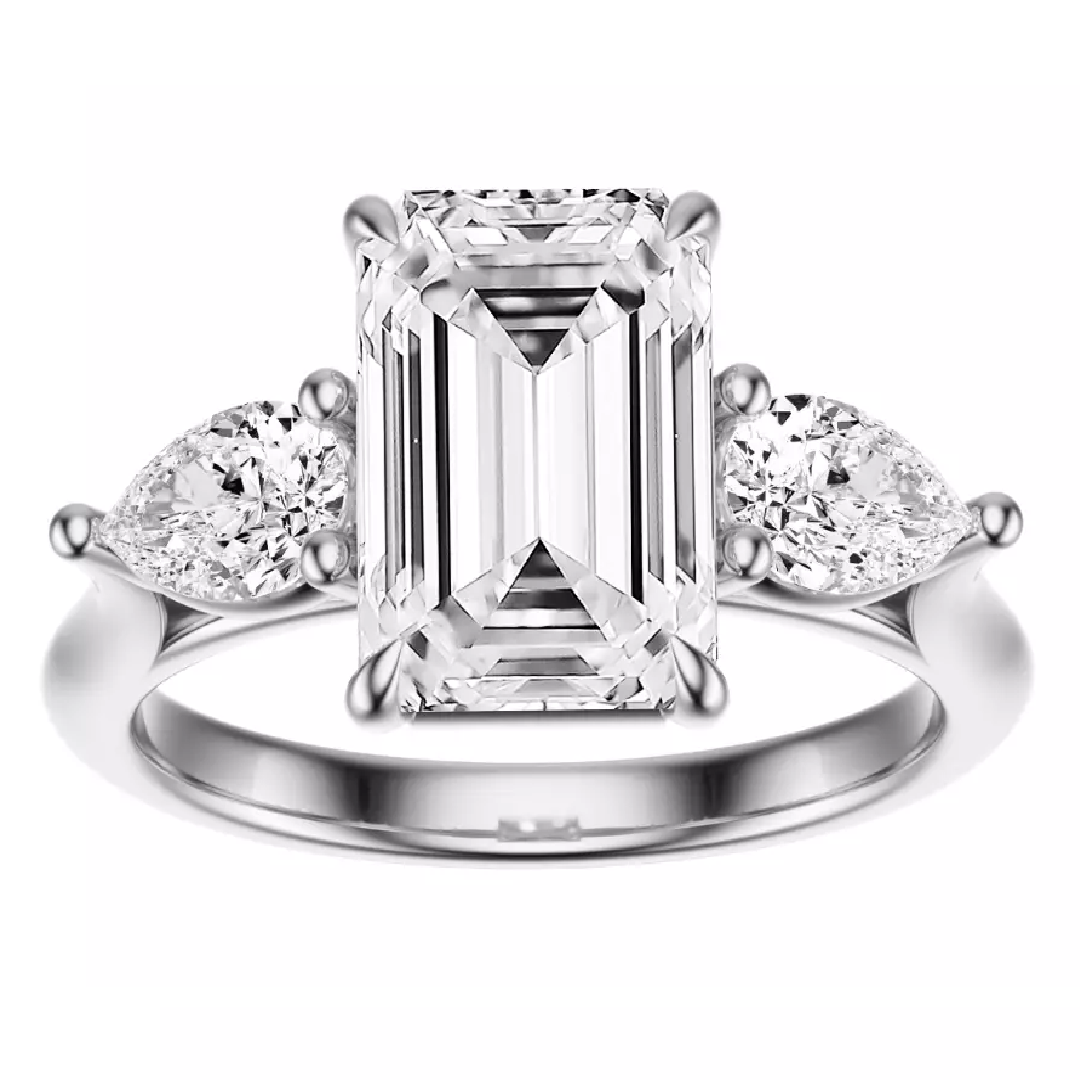 2.50 Carat Emerald-Cut Lab-Grown Diamond Engagement Ring – Certified, 14K White Gold