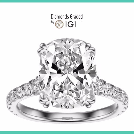 IGI Certified 2.40 Carat Cushion F VS2 Lab Grown Diamond Ring Platinum 900