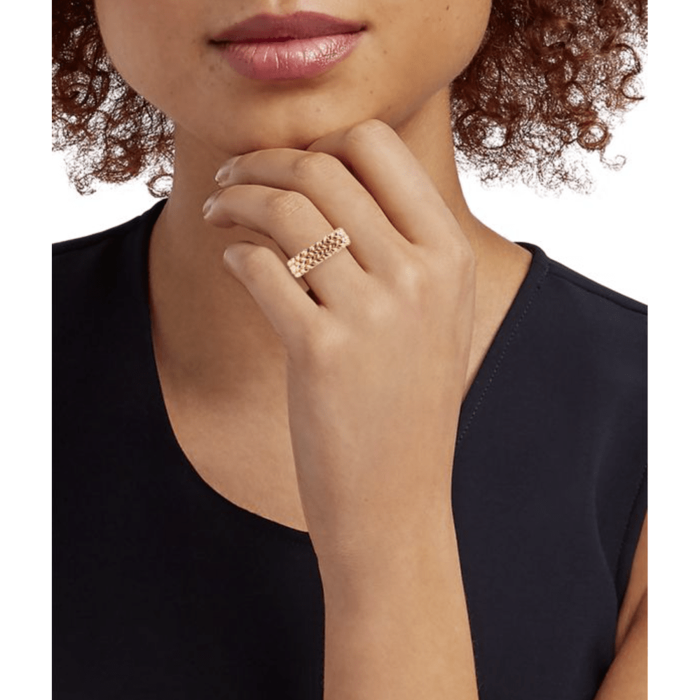 Saks Fifth Avenue Made in Italy Women's 18K Goldplated Sterling Silver Tessere Band Ring - Future Jewelry