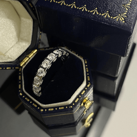 Silver Eternity 3 Carat Wedding Band – Round Brilliant Cut Lab Grown Diamond Ring with IGI Certificate - Future Jewelry
