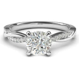 1 Carat Lab Grown Diamond Engagement Ring, 14K White Gold