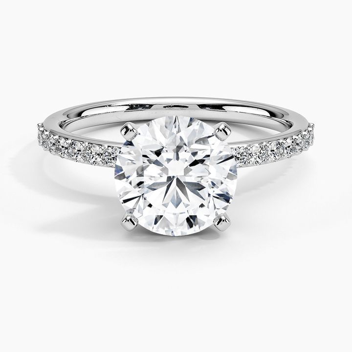 Solitaire Diamond Hidden Halo Engagement Ring in 18K Gold - Future Jewelry