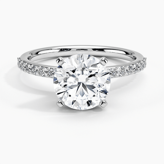 Solitaire Diamond Hidden Halo Engagement Ring in 18K Gold - Future Jewelry