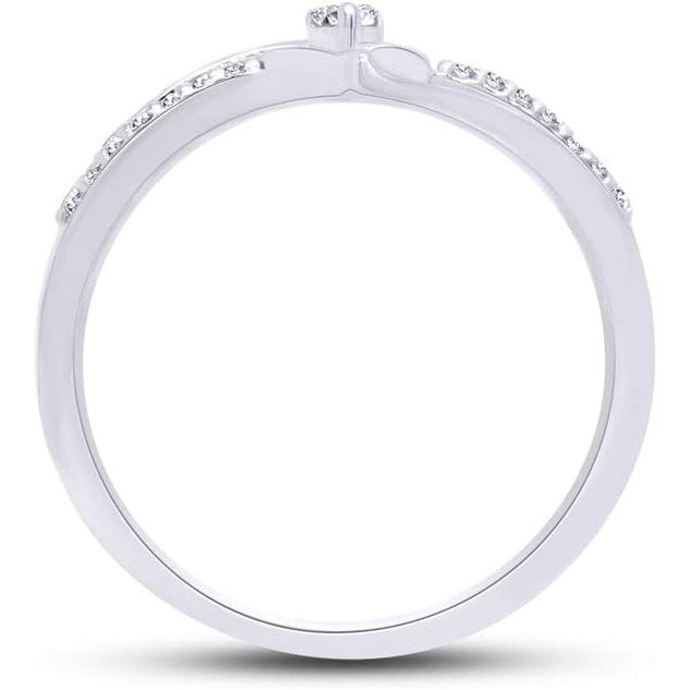 Split Shank Heart Bypass Promise Ring, Round Lab Grown Diamond Or Natural Diamond Engagement Ring for Women In 14k Gold Over Sterling Silver ( - Future Jewelry