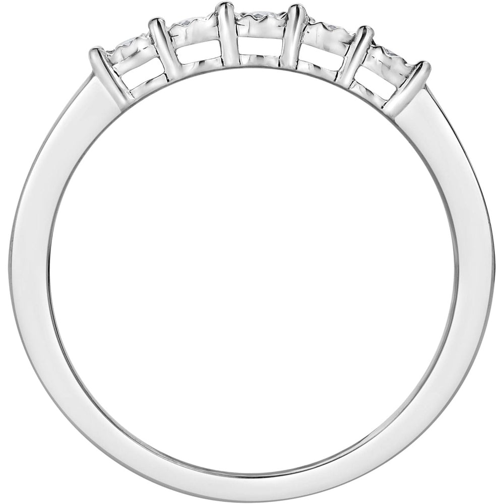 Sterling Silver 1/10 Carat Round Cut Lab Grown Diamond Five - Stone Band Ring for Women | (I - I1) | Fine Jewelry for Her | Gift Box Included - Future Jewelry