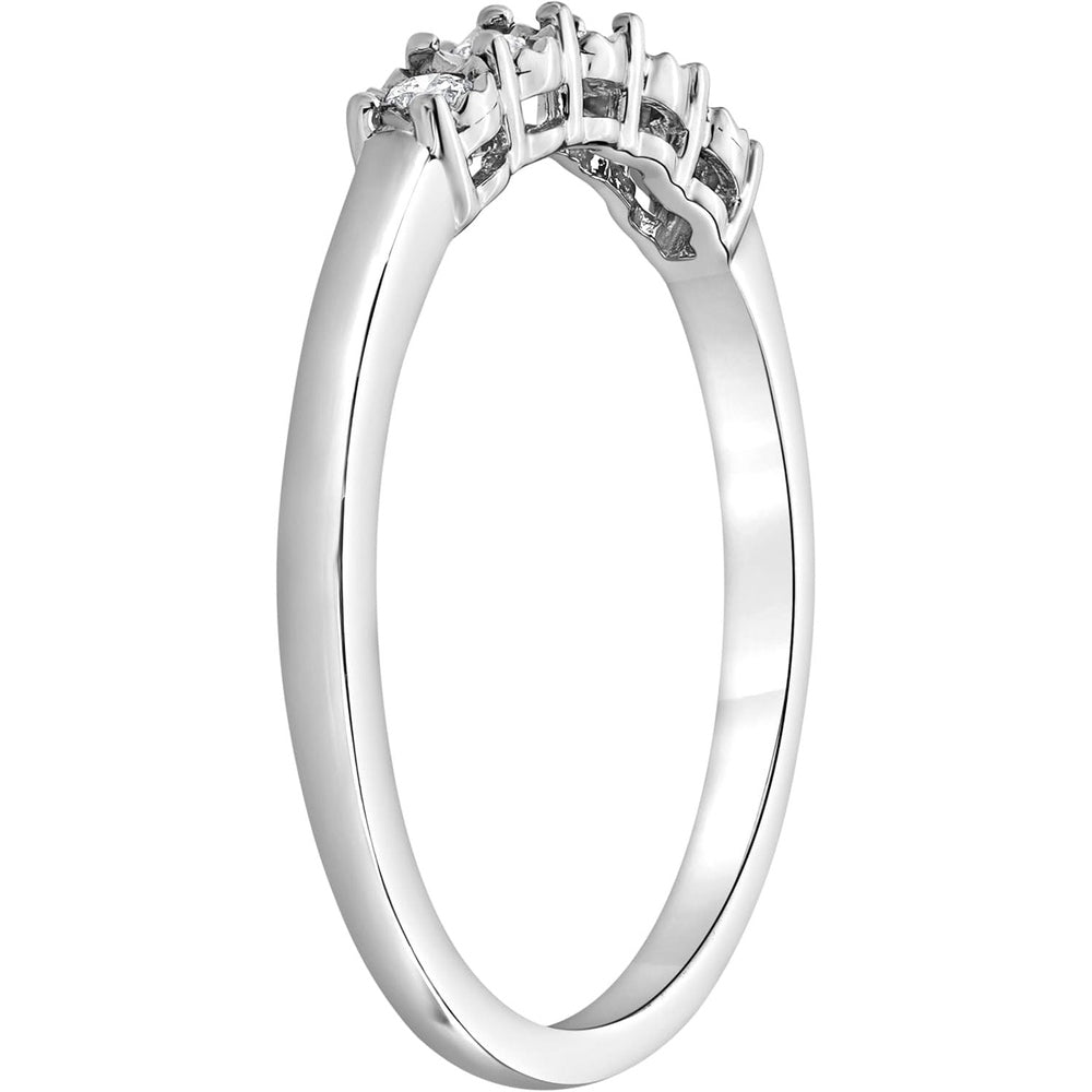 Sterling Silver 1/10 Carat Round Cut Lab Grown Diamond Five - Stone Band Ring for Women | (I - I1) | Fine Jewelry for Her | Gift Box Included - Future Jewelry