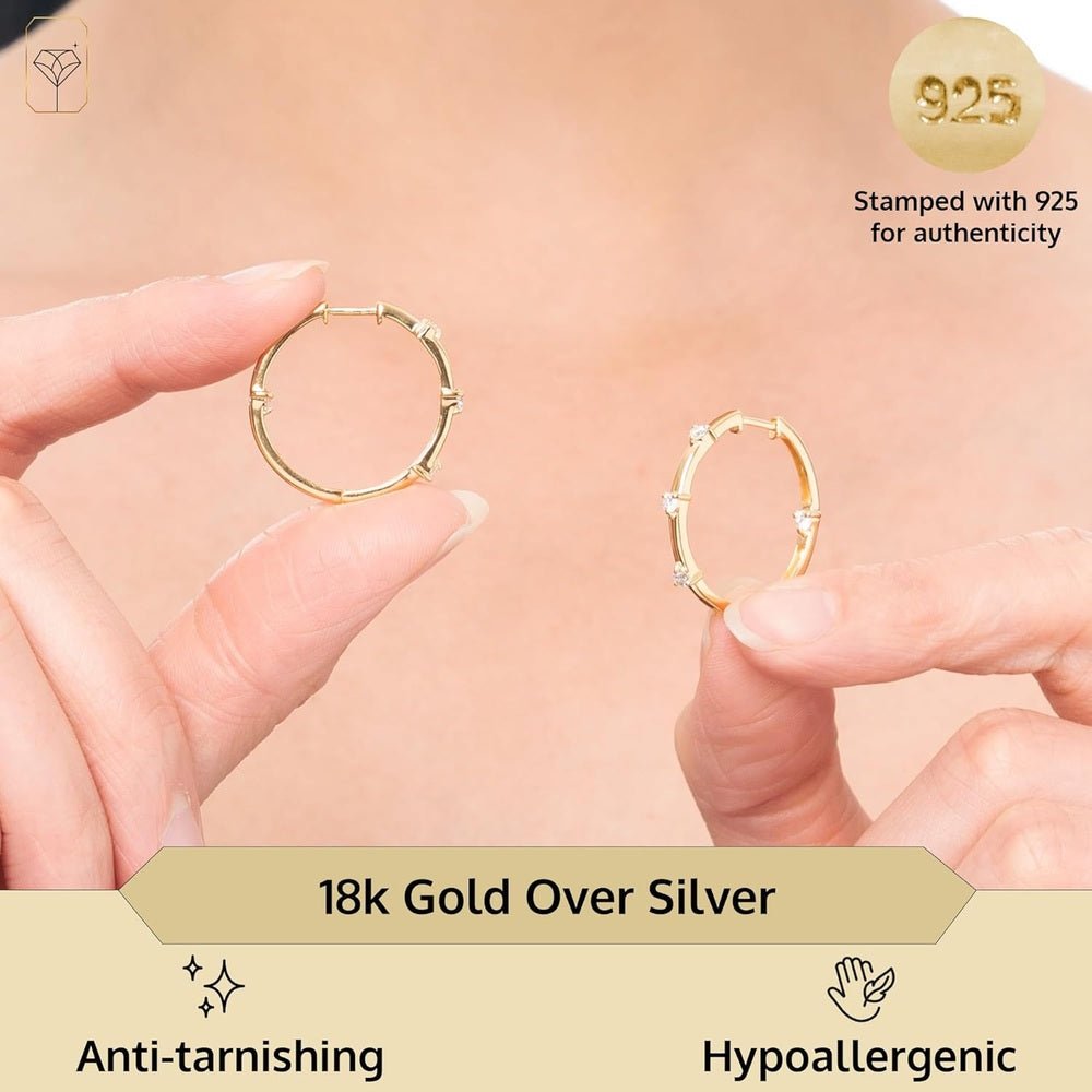 Sterling Silver Lab Grown Diamond Hoop Earrings for Women in Multiple Designs by MAX + STONE - Future Jewelry
