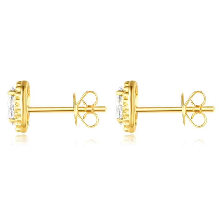 Stylish 18K Yellow Gold Stud Earrings Pear Cut Lab Grown Diamond Stud Earring - Future Jewelry