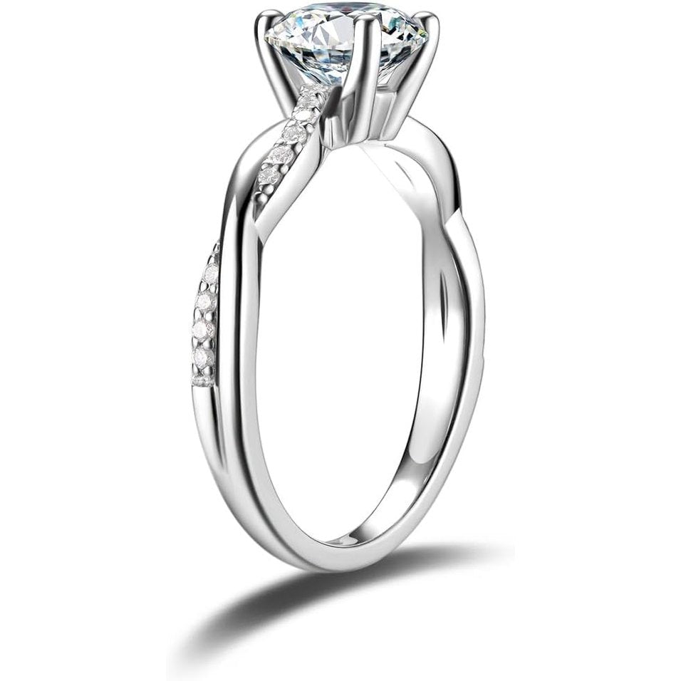 Symphony of Vows 0.4 - 1.14 Ct. Tw. Lab Grown Diamond Petite Twisted Vine Ring in Sterling Silver (0.3 - 1 Carat Main Stone) Engagement - Future Jewelry