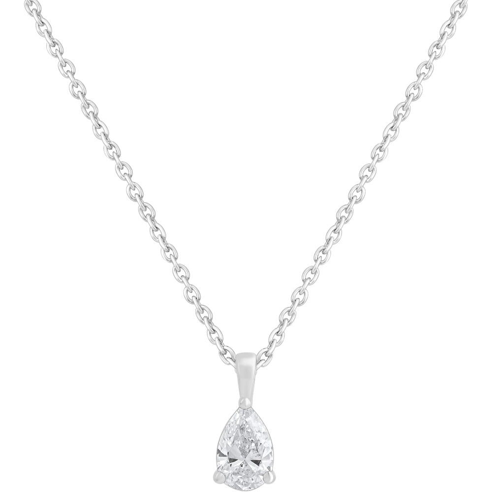 Tear Drop Lab Grown Diamond Pendant in 14K Gold Options - Future Jewelry