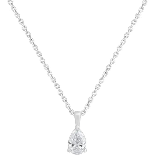 Tear Drop Lab Grown Diamond Pendant in 14K Gold Options - Future Jewelry