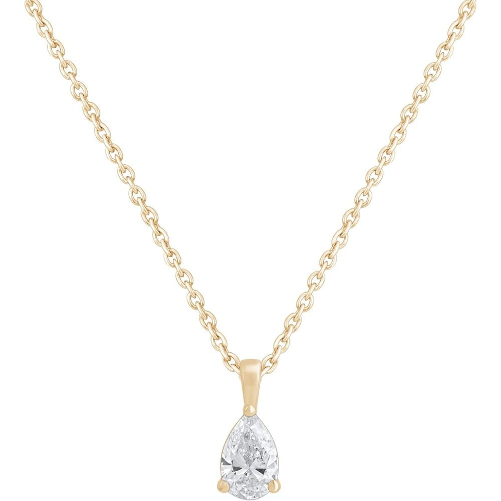 Tear Drop Lab Grown Diamond Pendant in 14K Gold Options - Future Jewelry