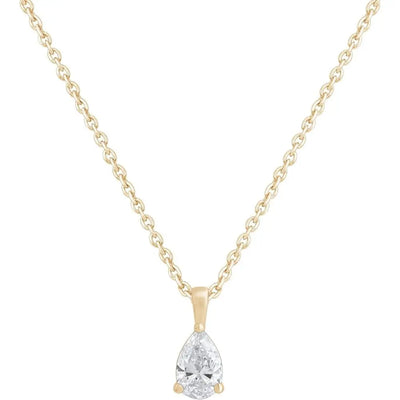 Tear Drop Lab Grown Diamond Pendant, 14K Gold