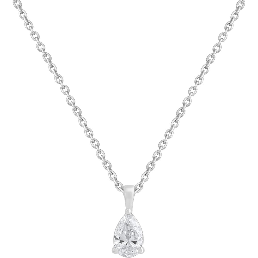 Tear Drop Lab Grown Diamond Pendant in 14K Gold Options - Future Jewelry