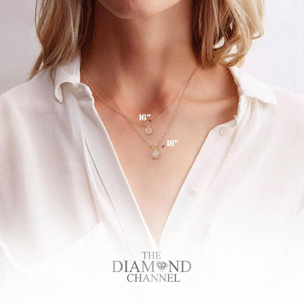 The Diamond Channel Certified LAB GROWN 0.25 - 2.00ct Diamond Necklace for Women, 14 Karat Solid Gold 4 - Prong Diamond Necklace, Gold Diamond Necklace For Women (F - G Color, VS1 - VS2 Clarity) - Future Jewelry