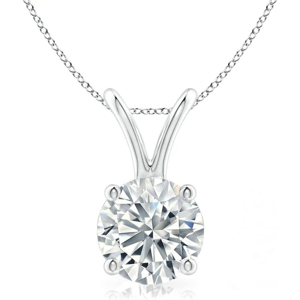The Diamond Deal .25 - 1.00 Carat Round Brilliant Solitaire IGI Certifed Lab - Grown Diamond Solitaire Pendant Necklace | 14k Yellow or White or Rose/Pink Gold With 18" Gold Chain - Future Jewelry