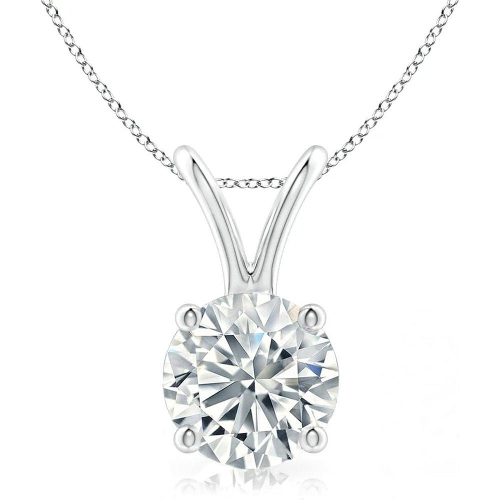 The Diamond Deal .25 - 1.00 Carat Round Brilliant Solitaire IGI Certifed Lab - Grown Diamond Solitaire Pendant Necklace | 14k Yellow or White or Rose/Pink Gold With 18" Gold Chain - Future Jewelry