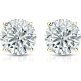 0.50 to 5 Carat Round Lab Grown Diamond Stud Earrings, 14K Gold