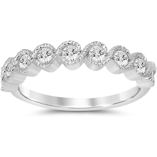 The Evermore Band – Certified Lab Grown Infinity Diamond Ring in 10K White Gold (Size 4.5) - Future Jewelry