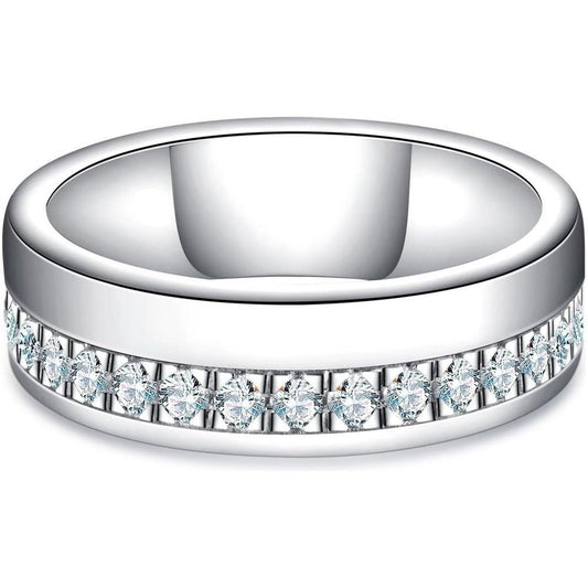 The Orion Band – D Color VVS1 Lab Grown Diamond Half Eternity Ring for Men in 14K White Gold - Future Jewelry