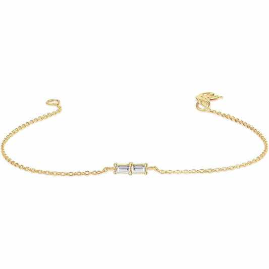 Two Stone Lab Grown Diamond Bracelet in 14K Gold Over Silver - Future Jewelry