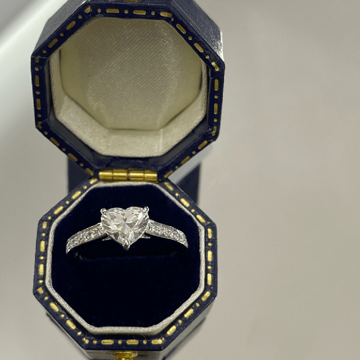 White Gold Heart Cut Lab Grown Diamond Engagement Ring - Future Jewelry