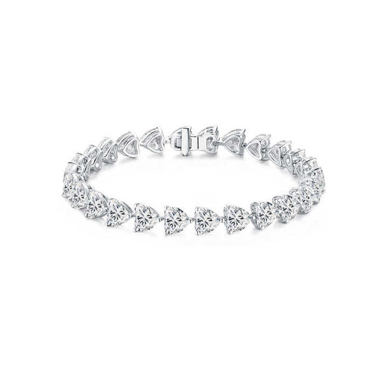 White Gold Heart Cut Lab Grown Diamond Tennis Chain - Future Jewelry