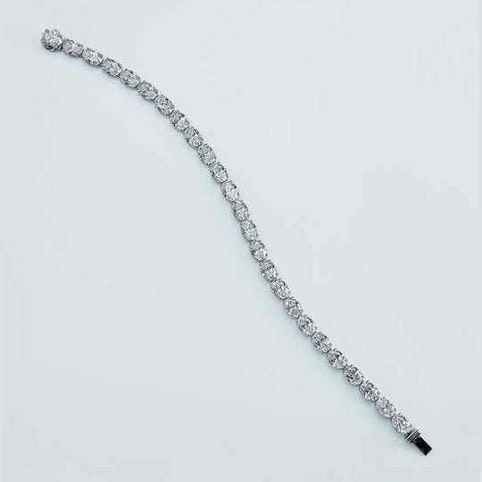 White Gold Oval Cut Lab Grown Diamond Tennis Chain - Future Jewelry