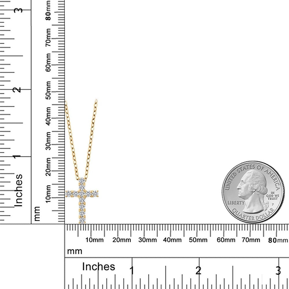 White Lab Grown Diamond Cross Pendant Necklace | 0.50 - 1.00 Cttw | 925 Sterling Silver | Jesus Christian Religious Crucifix Pendant - Future Jewelry