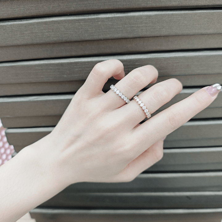 White & Yellow Gold Diamond Eternity Ring for Women - Future Jewelry