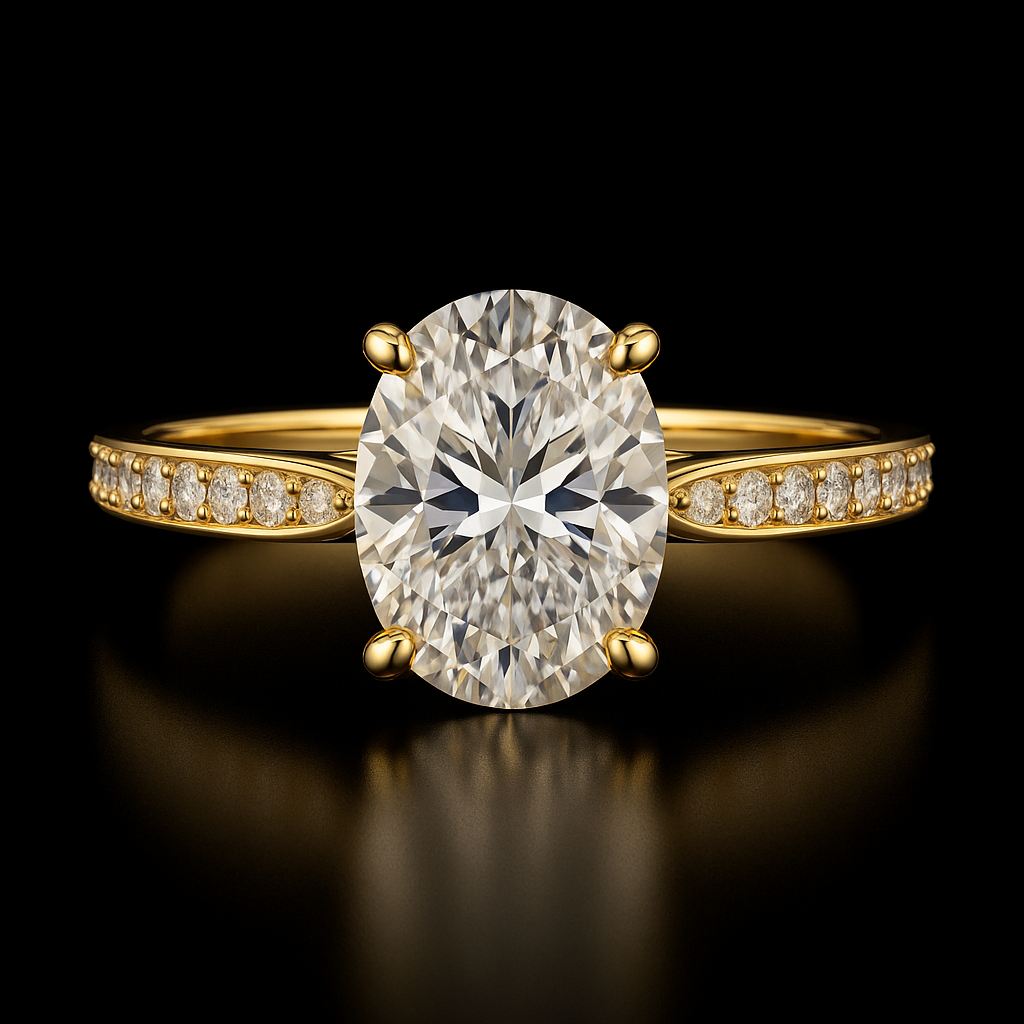 2.50 Carat Lab Grown Diamond Ring in 14K Yellow Gold